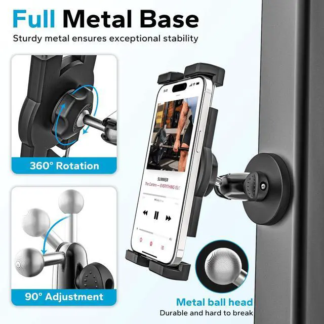 Alt view image 2 of 5 - GDZN Magnetic iPad Holder, Metal Magnetic Tablet Holder Mount for Fridge/Cabinet/Metal Surface/Whiteboard/Gym Equipment, Compatible with 4.7-13" iPad Pro/Air/Mini, iPhone, Galaxy Tab, Fire HD