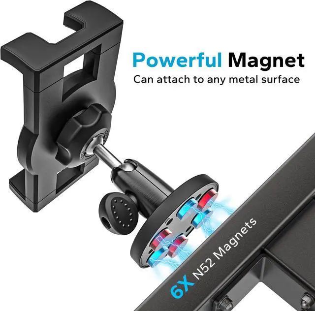 Alt view image 3 of 5 - GDZN Magnetic iPad Holder, Metal Magnetic Tablet Holder Mount for Fridge/Cabinet/Metal Surface/Whiteboard/Gym Equipment, Compatible with 4.7-13" iPad Pro/Air/Mini, iPhone, Galaxy Tab, Fire HD