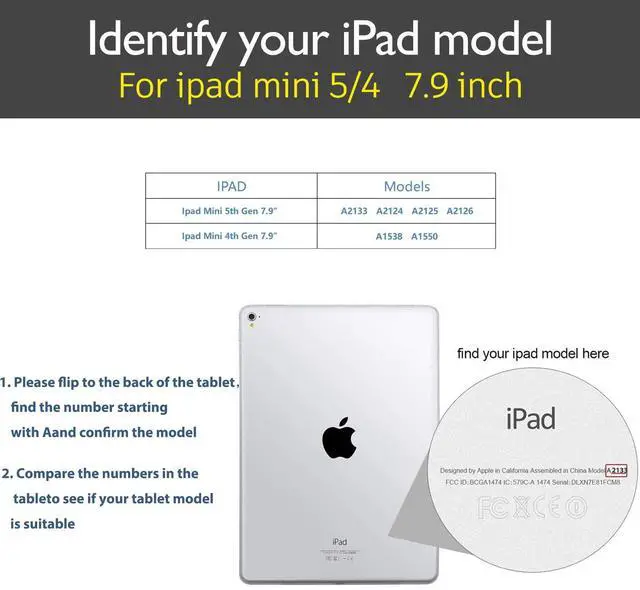 Alt view image 2 of 5 - Gexmil Case for iPad Mini 7.9 Inch,5th/4th Generation(2019/2015) Genuine Leather Cover with Pencil Holder,Cowhide Folio Cover Auto Sleep/Wake,Anti-Fingerprint,Sand Dark Brown