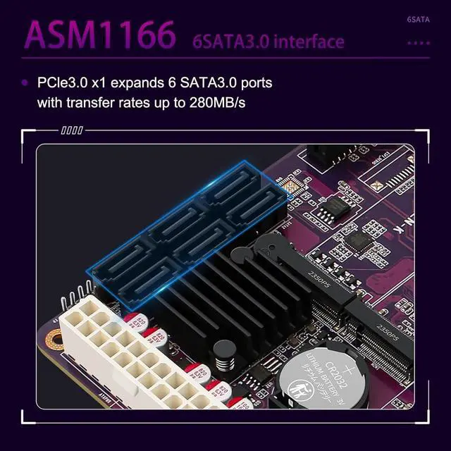 Alt view image 5 of 5 - N100 Industrial Motherboard NAS 4 Cores 4 Threads Low Power Processor 2x2.5G i226 Network M.2 Slot 6xSATA 2* M.2 NVMe 2280, 1* PCIe 3.0x4, 1* TF Slot, Dual 4K Display, 6* USB