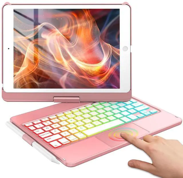 Main image of Keyboard Case for iPad 10.2 - iPad Keyboard 9th Generation & 8th & 7th Gen - Touch Keyboard - 360deg Rotatable Protective Cover with Apple Pencil Holder - Backlight Wireless Keyboard - iPad 9 Keyboard
