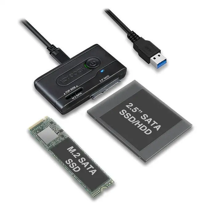Main image of ICY DOCK 2.5" & M.2 SATA III HDD SSD to USB 3.2 Gen 1 (5Gbps) Hard Drive Docking Station Reader Adapter | EZ-Adapter MB031U-1SMB