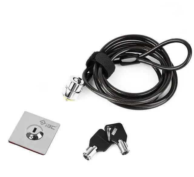 Alt view image 2 of 5 - I3C Laptop Cable Lock Hardware Security Cable Lock Anti Theft with 2 Keys and Anchor Plate Adhesive Security Plates 4 Pcs