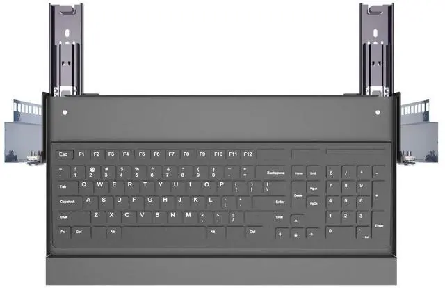Alt view image 2 of 5 - JINGCHENGMEI 1U Keyboard Tray 8" Deep -Universal 19" Rack Mount Sliding Shelf for Network Equipments Server Rack or Cabinet (8inch)