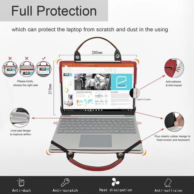 Alt view image 3 of 5 - Laptop Case Cover for HP Spectre x360 14 14-euXXXX 14t-eu000 14-eu0098nr with Portable Bag with Bag Handle,Blue