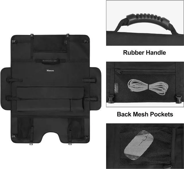 Alt view image 5 of 5 - Mancro Monitor Carrying Case Compatible with Apple 27" iMac Desktop Computer, Padded Travel Carrying Bag with Rubber Handle, Pockets for 27" Screen and Accessories, Protective Case Monitor Dust Cover