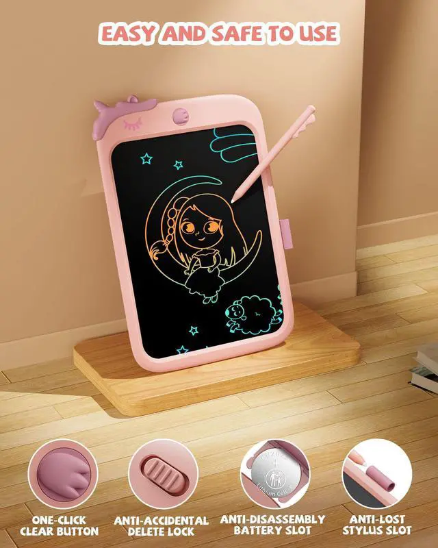 Alt view image 2 of 5 - LCD Writing Tablet 10 Inch for Boys Girls(Pink+Purple)