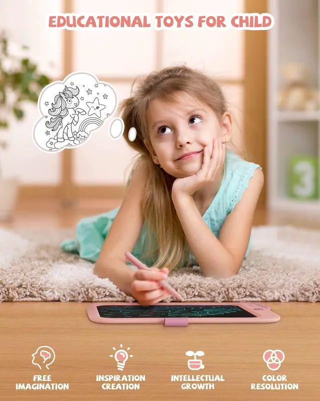 Alt view image 4 of 5 - LCD Writing Tablet 10 Inch for Boys Girls(Pink+Purple)