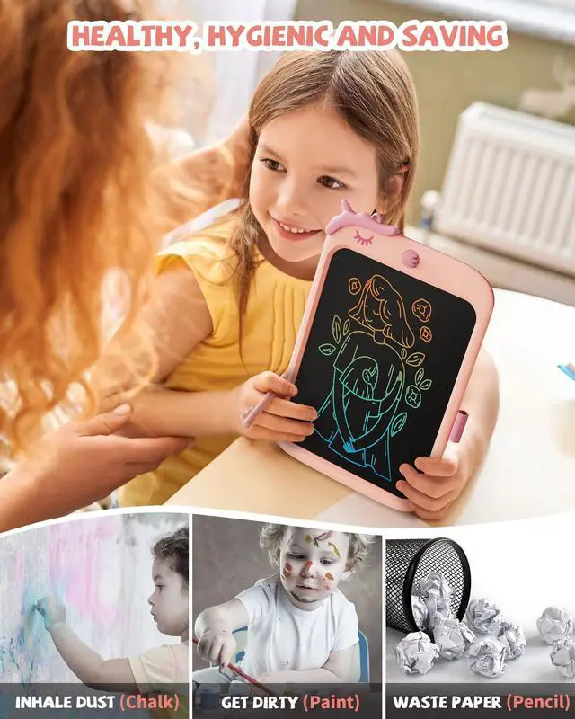Alt view image 5 of 5 - LCD Writing Tablet 10 Inch for Boys Girls(Pink+Purple)