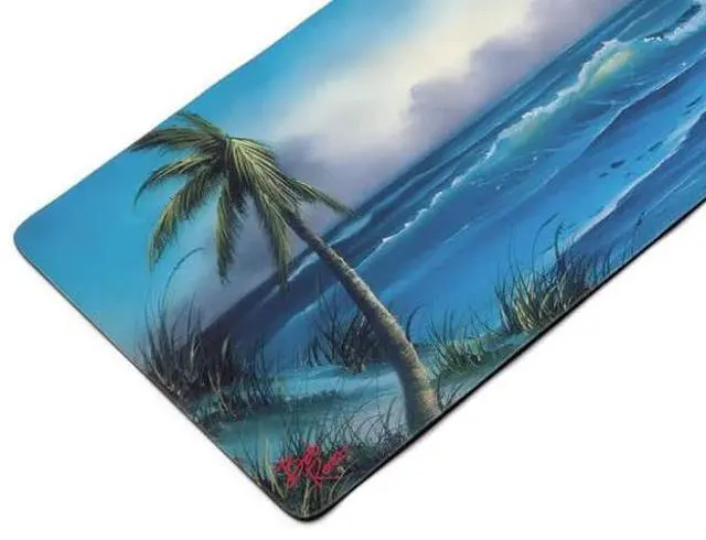 Alt view image 3 of 5 - Bob Ross Desk Mat for Desktop, Large Ergonomic Mouse Pad, Gaming Mouse Pad, Non-slip Deskmat, Mouse Pad For Computer, Wireless Mouse, Keyboard, Mouse pad for desk, Large Mousepad- Storm on The Horizon