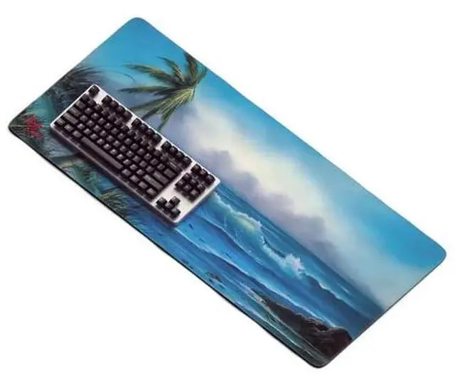 Alt view image 5 of 5 - Bob Ross Desk Mat for Desktop, Large Ergonomic Mouse Pad, Gaming Mouse Pad, Non-slip Deskmat, Mouse Pad For Computer, Wireless Mouse, Keyboard, Mouse pad for desk, Large Mousepad- Storm on The Horizon