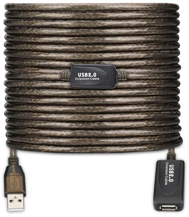 Main image of LDKCOK USB 2.0 Type A Male to A Female Active Repeater Extension Cable 60ft, High Speed 480 Mbps