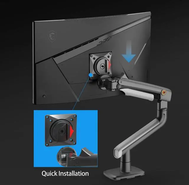 Alt view image 5 of 5 - NB Ergonomic Gaming Monitor Arm for Flat/Ultrawide/Curved Monitors 27'' to 50 inch, Heavy Duty Monitor Mount Load up to 18 kg, VESA 75/100 mm Monitor Mount A5