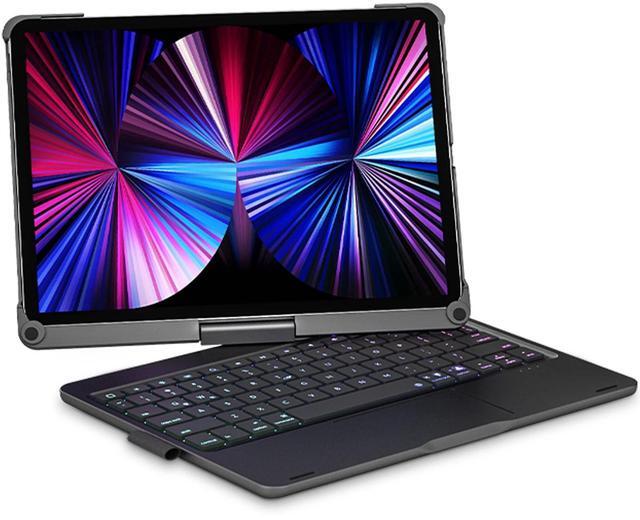 Main image of Lecsas 360 Stylish Swivel Keyboard Case for iPad Pro 12.9 2022 with Smart Trackpad for iPad Pro 6th Generation 5th 4th 3th Gen 2021 2020 2018 Rotating Case, Smart Backlit & Pencil Holder, Black
