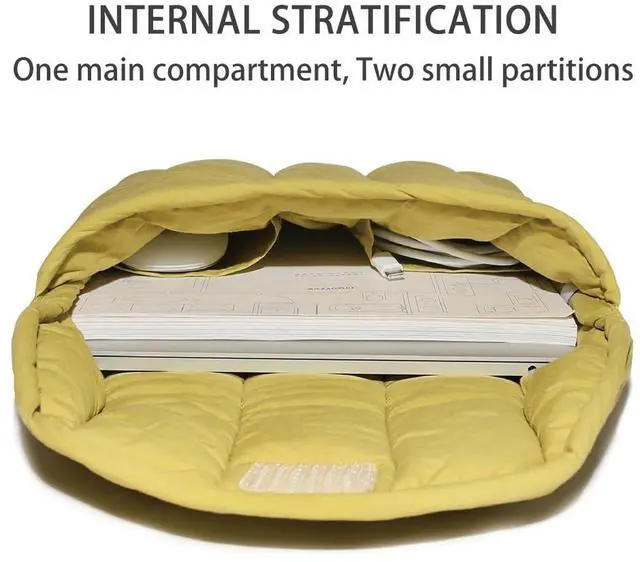 Alt view image 3 of 5 - Puffy Laptop Sleeve Set 15-16 Inch Streak-Green, Protective Carrying Case for Men and Women, Cute Case Bag Compatible with 15 and 16 Inch Laptops, for MacBook Air M2, Asus/Dell Xps in Cover
