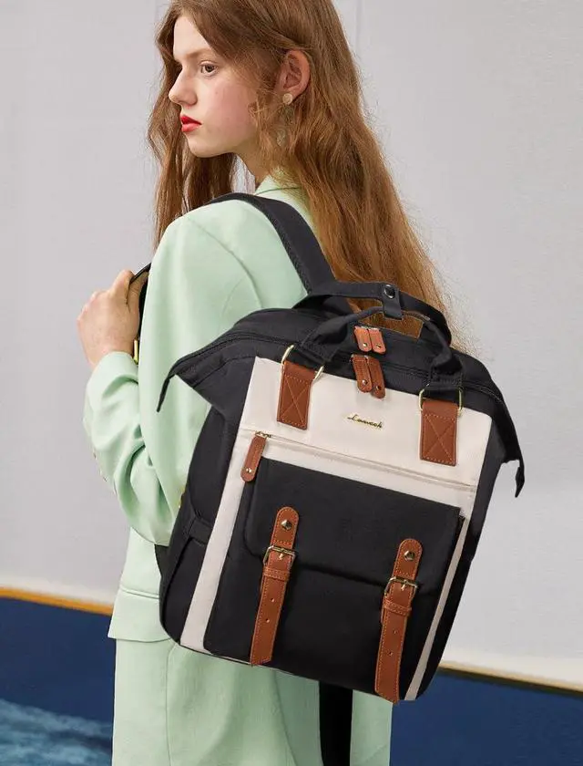 Alt view image 2 of 5 - LOVEVOOK Laptop Backpack For Women, Teacher Work Computer Backpack with Laptop Compartment, Nurse Bags Business Laptop Bag Purse, Water-Resistant Travel Back pack College Backpack, 15.6 Inch, Upgraded