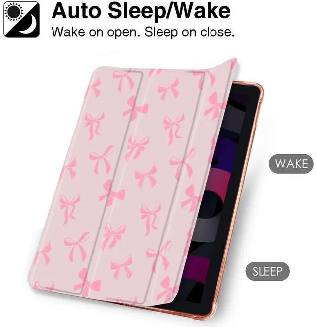 Alt view image 3 of 5 - MAYCARI Cute Kawaii Bow Knot Case for iPad Pro 12.9 Inch 6th/5th/4th Generation 2022/2021/2020 with Pencil Holder, Auto Sleep/Wake Slim Protective Case with Soft TPU Back