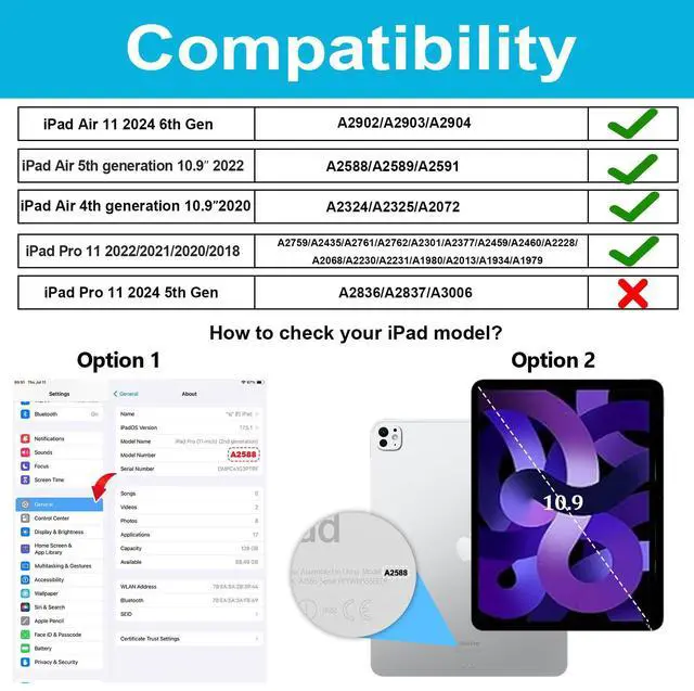 Alt view image 2 of 5 - Case for iPad Air 6th/ 5th/ 4th Generation (2024/2022/2020): Cover for iPad Air 11 Inch M2 /iPad 10.9 Inch with Screen Protector- Stand- Handle- Shoulder Strap- Pencil Holder- Blue