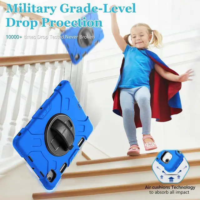 Alt view image 5 of 5 - Case for iPad Air 6th/ 5th/ 4th Generation (2024/2022/2020): Cover for iPad Air 11 Inch M2 /iPad 10.9 Inch with Screen Protector- Stand- Handle- Shoulder Strap- Pencil Holder- Blue