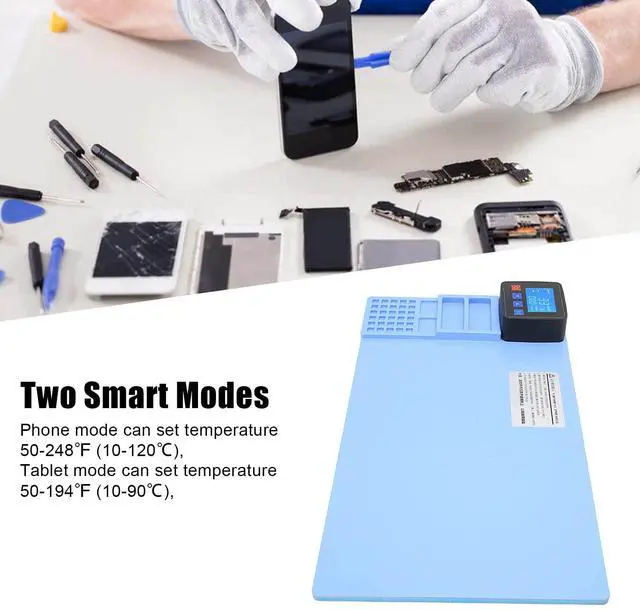 Alt view image 2 of 5 - Silicone Soldering Mat, Phone Repair Mat Antistatic Mat For Electronics Anti Static Mat For Pc Building Heat Plate for Smartphone LCD Screen Separator Machine Repair Tools