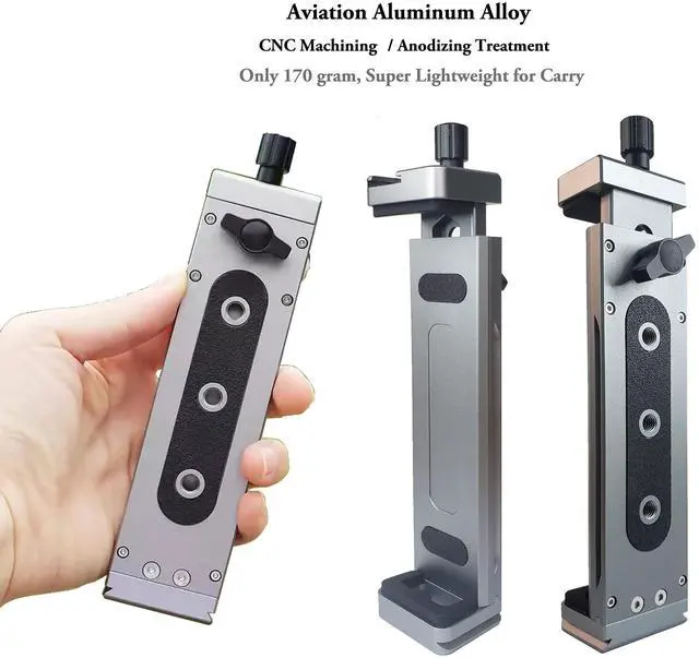 Alt view image 2 of 5 - Aluminum IPad Pro Tripod Mount Adapter Holder With Cold Shoe Ball Head and Bluetooth Shutter for iPad Pro 12.9 11 10.5, iPad Air Mini, Surface Galaxy Tab, Video Recording 3.5 to 13.5" iPhone Tablet