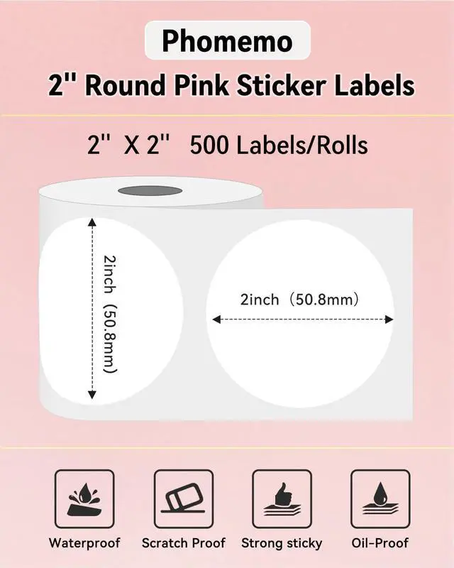 Alt view image 2 of 5 - Phomemo 241bt Bluetooth Thermal Shipping Label Printer 4X6 - Wireless Thermal Label Printer for Shipping Packages + 2 Inch White Circle Thermal Sticker Labels 750