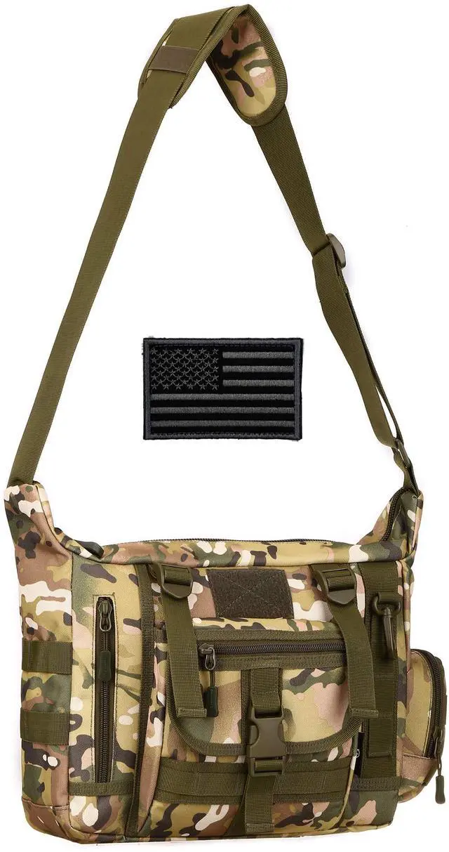 Main image of Protector Plus Tactical Messenger Bag Men Military MOLLE Sling Shoulder Pack Briefcase Assault Gear Handbags Outdoor Utility Carry Satchel Laptop Case (Patch Included), CP