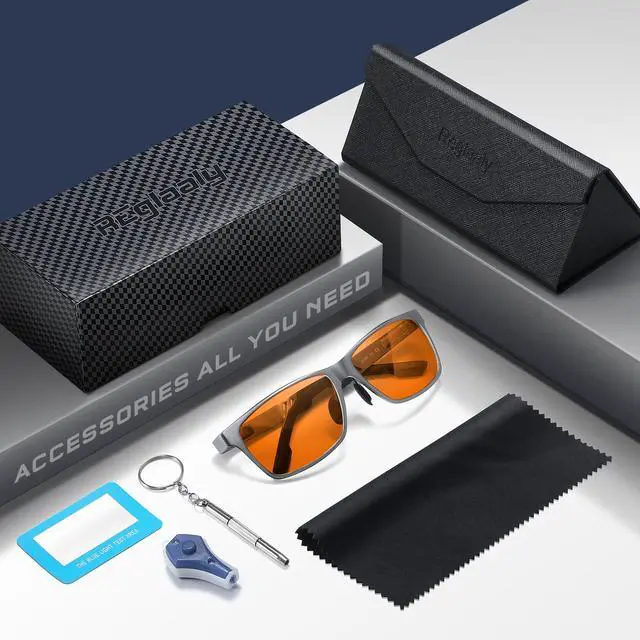 Alt view image 2 of 5 - Reglaaly Blue-Light-Blocking-Gaming-Glasses Designed for Men/Women Gamers Anti Fatigue with Powerful Filter Lenses for Electronic Screens