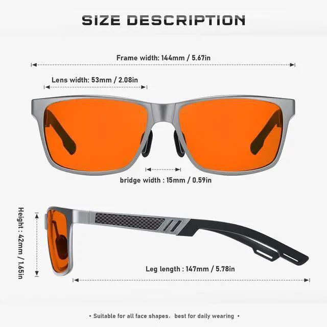 Alt view image 3 of 5 - Reglaaly Blue-Light-Blocking-Gaming-Glasses Designed for Men/Women Gamers Anti Fatigue with Powerful Filter Lenses for Electronic Screens