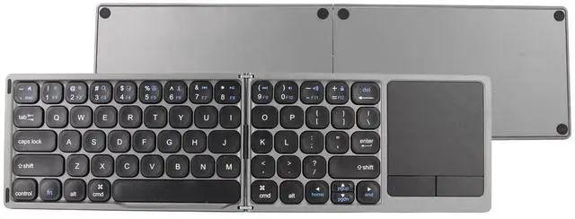Main image of Foldable Bluetooth Keyboard, Portable Keyboard with Sensitive Touchpad and Stand, Pocket Sized Folding Travel Keypad Compatible with iOS for Android Phone Tablet