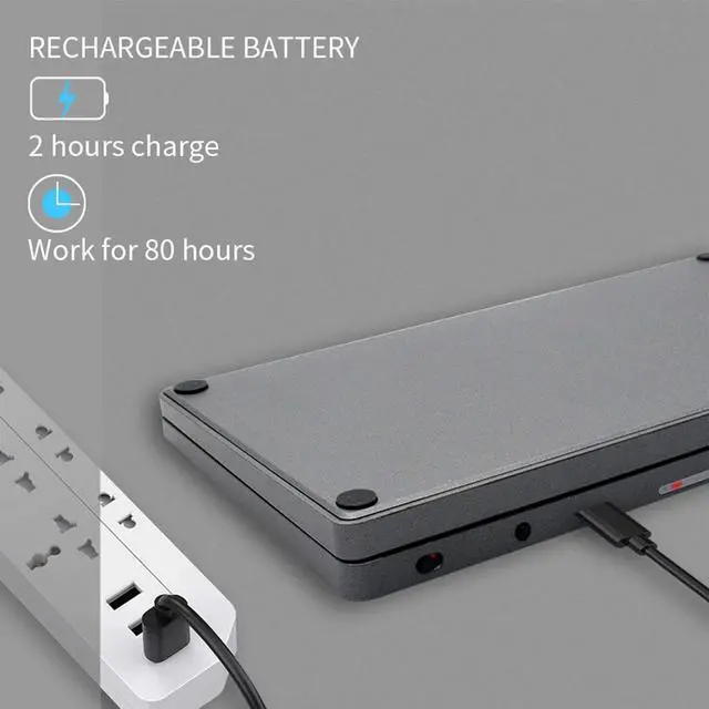 Alt view image 3 of 5 - Foldable Bluetooth Keyboard, Portable Keyboard with Sensitive Touchpad and Stand, Pocket Sized Folding Travel Keypad Compatible with iOS for Android Phone Tablet