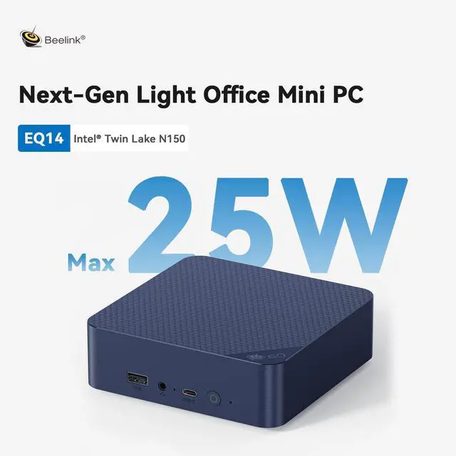 Alt view image 2 of 5 - Beelink EQ14 Mini PC with N150 Processor, 16G DDR4 1TB SSD Mini Desktop PC, WiFi6, BT5.2, Dual HDMI, 1000M Ethernet LAN Business Mini Computer