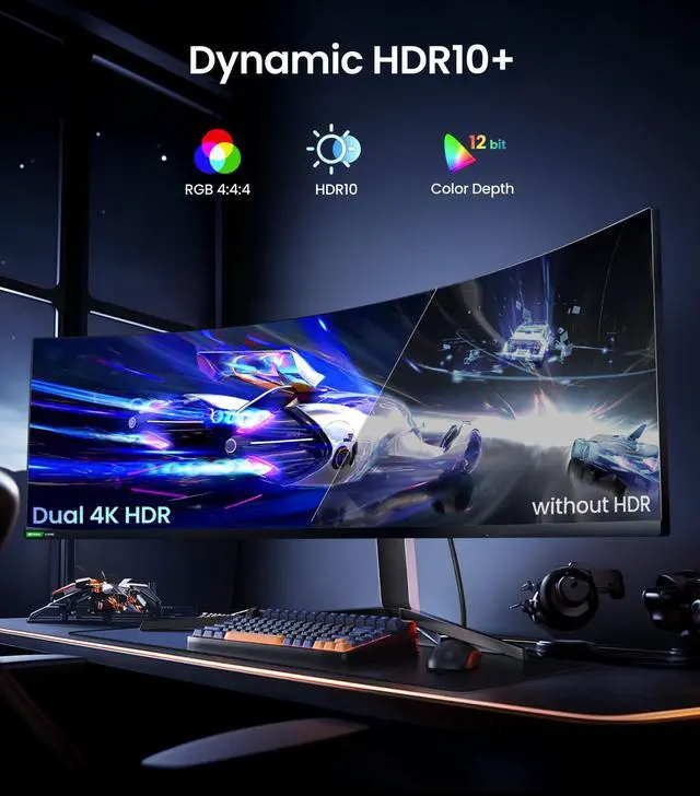 Alt view image 5 of 5 - Silkland 54Gbps DisplayPort 2.1 Cable 20FT, [16K@30Hz, 8K@165Hz, 4K@480Hz 360Hz 240Hz] DP 2.1 Cable 16K, DP54 HDR DSC Display Port Cord Compatible FreeSync G-Sync Gaming Monitor 5090, 7900XTX