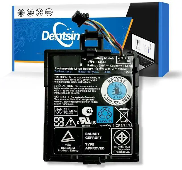 Main image of T40JJ Battery Compatible with Dell Perc Raid H710 H710P H730 H730p H810 H830 PowerEdge M620 R320 R420 R520 R620 R720 R820 T110 II T420 70K80 H132V +Case