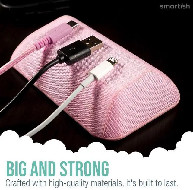 Alt view image 3 of 5 - Smartish Bigger Cable Wrangler and Charger Bundle - Cable Organizer with 2-in-1 USB-C to USB-C/Lightning Cable Fast Charger 100W - I'm Blushing