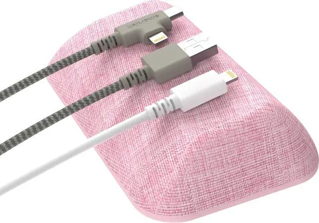 Main image of Smartish Bigger Cable Wrangler and Charger Bundle - Cable Organizer with 2-in-1 USB-C to USB-C/Lightning Cable Fast Charger 100W - I'm Blushing