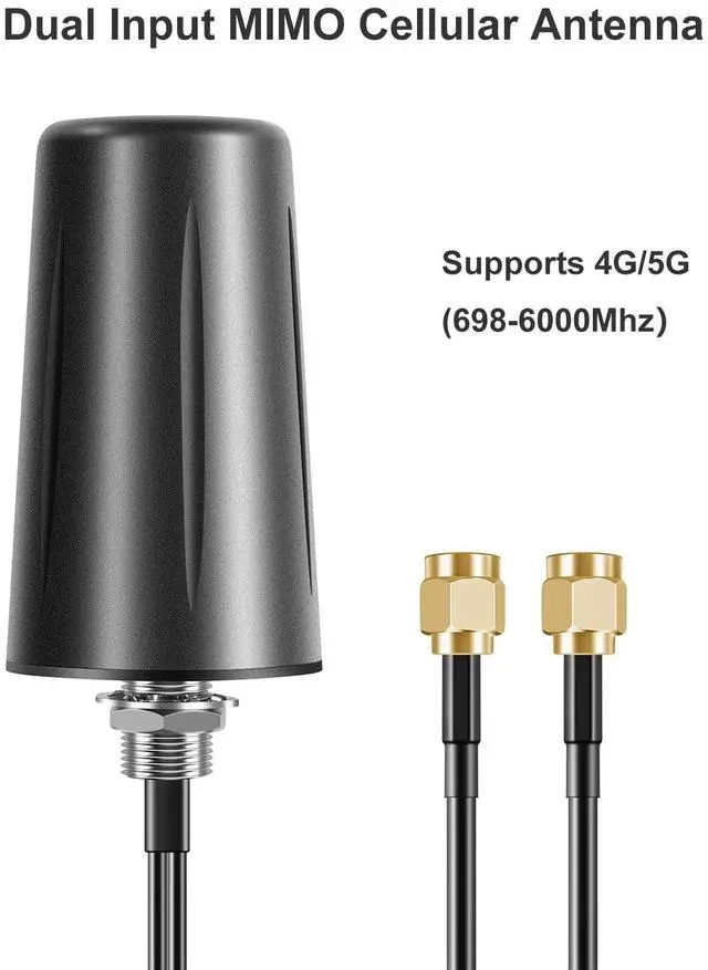 Alt view image 3 of 5 - 2x2 MIMO Omnidirectional Low Profile 4G LTE 5G External Antenna SMA Male Connector with 10ft Cable for Boosts Performance of 4G/5G Routers Hotspot Verizon AT&T T-Mobile RV Home Internet