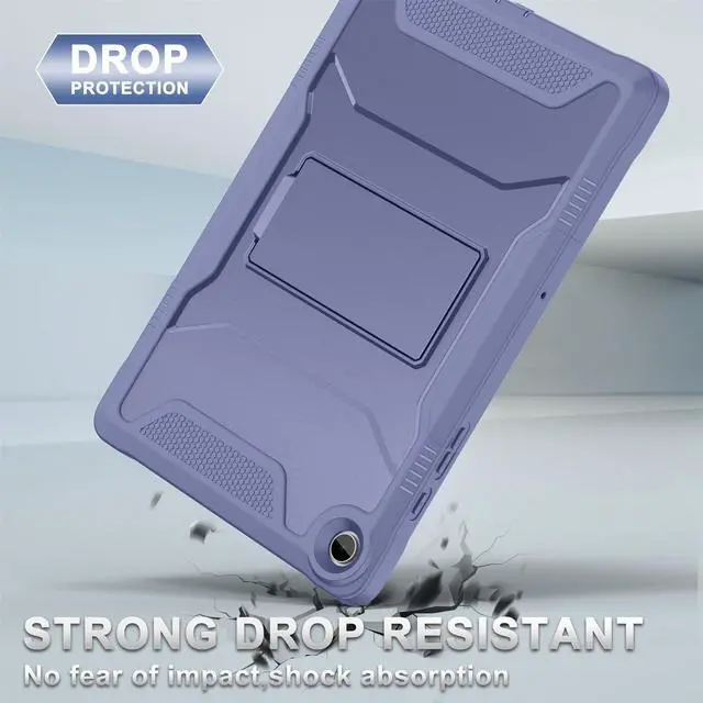 Alt view image 4 of 5 - Soke Case for Samsung Galaxy Tab A9 Plus 2023, with Built-in Screen Protector and Kickstand, Rugged Full Body Protective Cover for Galaxy Tab A9+ 11 Inch Tablet [SM-X210/X216/X218],Lavender Gray