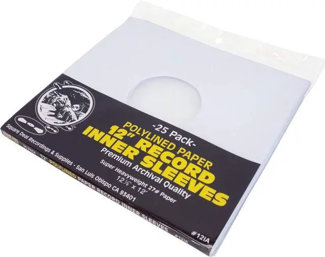 Alt view image 2 of 5 - (100) 12" Premium Polylined Heavyweight Record Inner Sleeves - Archival Quality, Heavyweight Paper & Plastic #12IA
