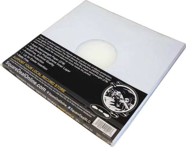 Alt view image 3 of 5 - (100) 12" Premium Polylined Heavyweight Record Inner Sleeves - Archival Quality, Heavyweight Paper & Plastic #12IA