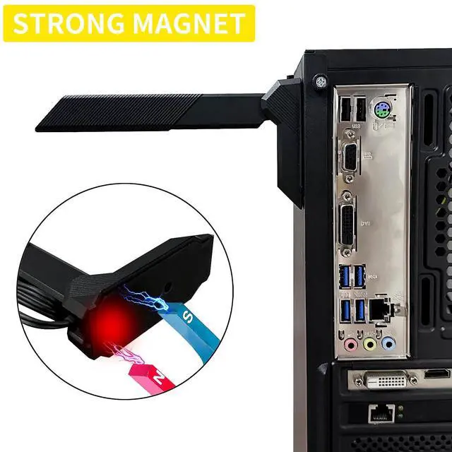Alt view image 3 of 5 - Tri-Band WiFi Antenna 2.4/5/6G RP-SMA Magnetic Base Adapter Antenna with 2.6ft Extension Cable for Asus Z690 B560 H610 H670 B660 Z690 Motherboard 2T2R PCI-E Bluetooth Network Router