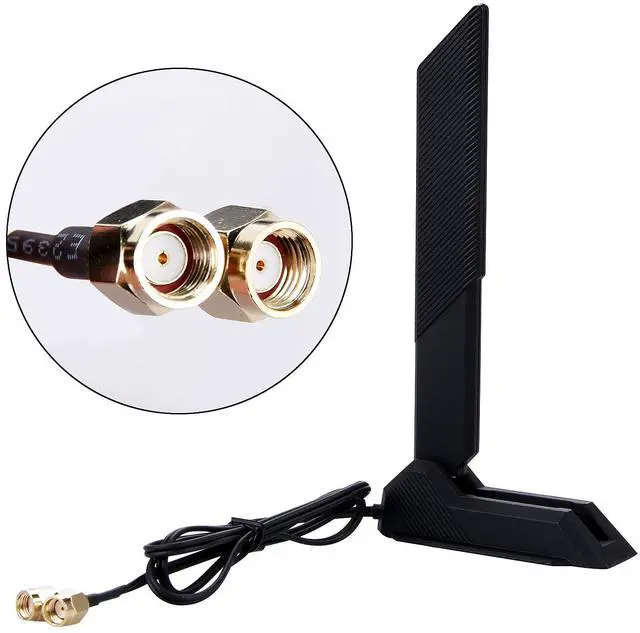 Alt view image 4 of 5 - Tri-Band WiFi Antenna 2.4/5/6G RP-SMA Magnetic Base Adapter Antenna with 2.6ft Extension Cable for Asus Z690 B560 H610 H670 B660 Z690 Motherboard 2T2R PCI-E Bluetooth Network Router