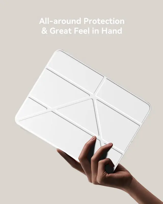 Alt view image 3 of 5 - Folio Magnetic Cover Compatible with iPad Air 11-inch Case M2/M3, Replacement for iPad Pro 11-inch Case(4th/3rd/2nd/1st) with Multi-Angle Stand, 10.9 inch Air 5th/4th Clear Cover with Pencil Holder