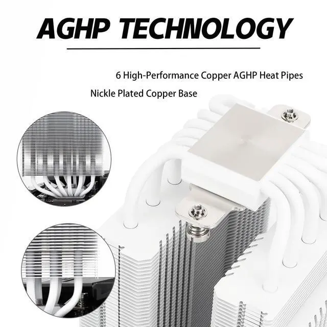 Alt view image 3 of 5 - Thermalrlght Peerless Assassin 120 SE WHITE ARGB CPU Air Cooler,6 Heat Pipes CPU cooler,Dual 120mm TL-C12CW-S PWM Fan,Aluminum Heatsink Cover,AGHP Technology, for AMD AM4 AM5/Intel 1150/1151/1200/1700