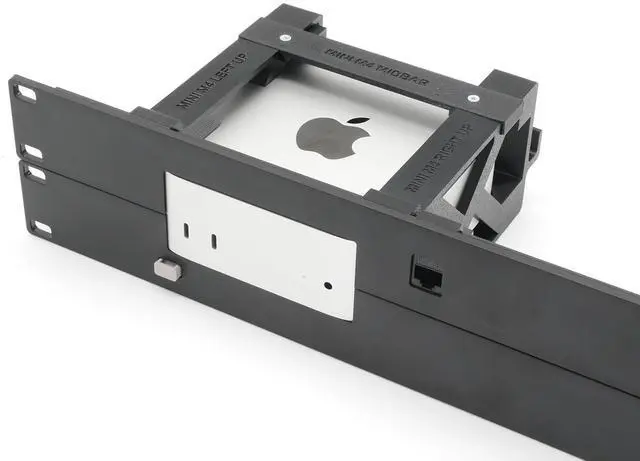 Main image of thingsNrack Rack Mount for 1 pcs Apple Mac mini M4 with Remote on/Off Button and 1x RJ45 ethernet Keystone