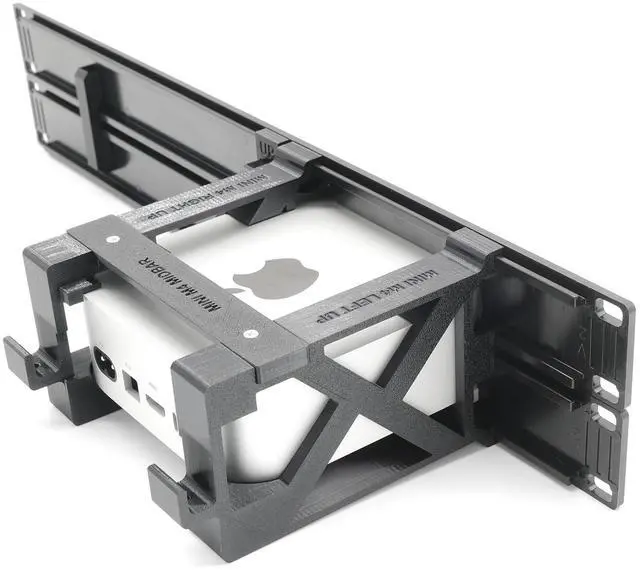 Alt view image 3 of 5 - thingsNrack Rack Mount for 1 pcs Apple Mac mini M4 with Remote on/Off Button and 1x RJ45 ethernet Keystone