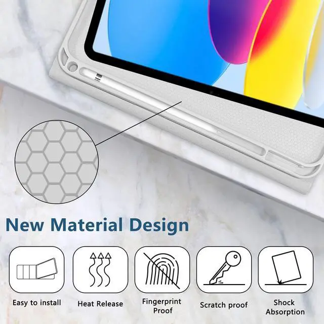 Alt view image 4 of 5 - TopPerfekt for Bluetooth Keyboard iPad 10th Gen 10.9 inch (2022) case iPad (A16) 11th/ 10th Gen Case 11'' (2025) with 7-Color Backlights, Pencil Holder, Detachable, Rechargeable- Grey Leopard