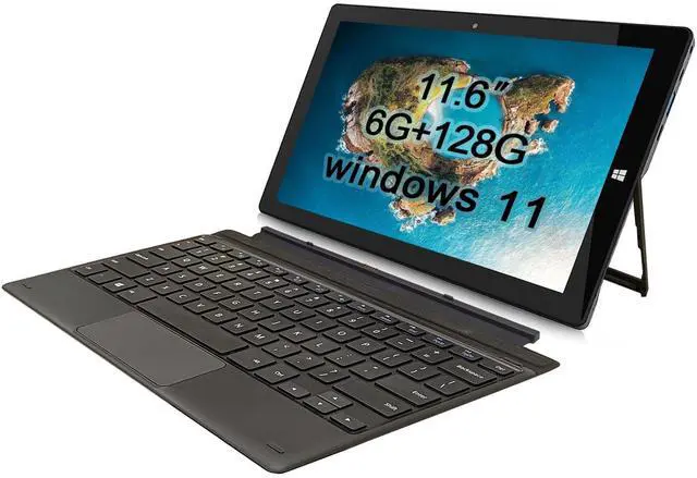 Main image of TPSPAD Windows Tablet with Keyboard, 11.6 inch 2-in-1 Tablets Laptops Touchscreen Windows 11, Intel Celeron, 1920 * 1080 IPS 6GB RAM 128GB EMMC 2.4G/5G WiFi Bluetooth HDMI USB
