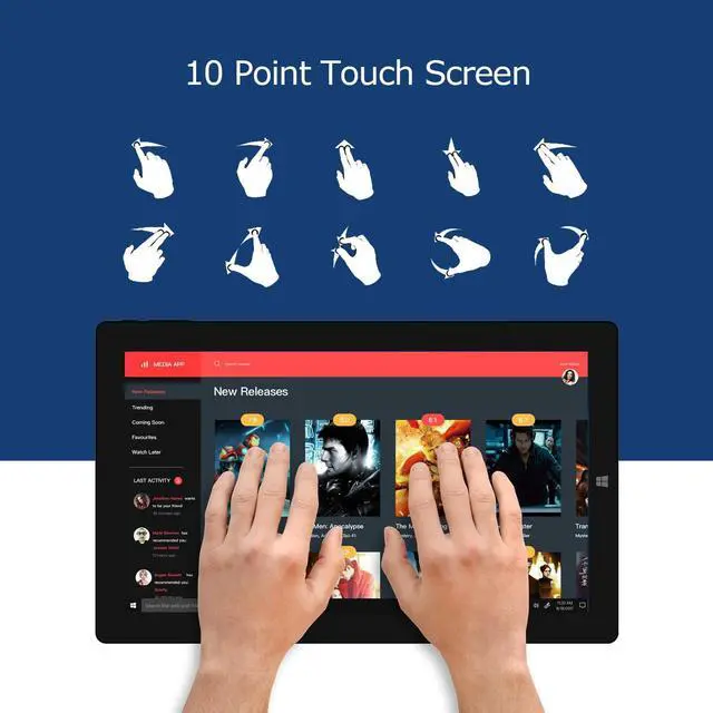 Alt view image 4 of 5 - TPSPAD Windows Tablet with Keyboard, 11.6 inch 2-in-1 Tablets Laptops Touchscreen Windows 11, Intel Celeron, 1920 * 1080 IPS 6GB RAM 128GB EMMC 2.4G/5G WiFi Bluetooth HDMI USB