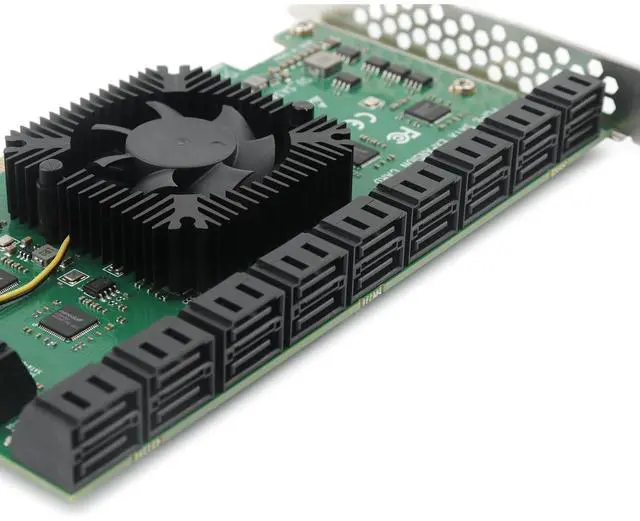 Alt view image 3 of 5 - PCIEx16 to 24-Port SATA 3.0 Expansion Card with 20 inches SATA Bundle Cables for Desktop SSD/HDD, Plug & Play, Compatible with Windows/Linux/ESXi